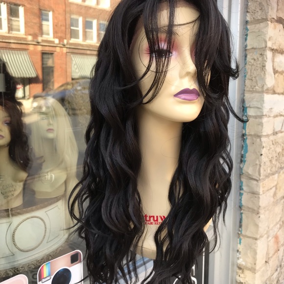 Long dark brown 6X6 freepart Lacefront Wig… main image 6